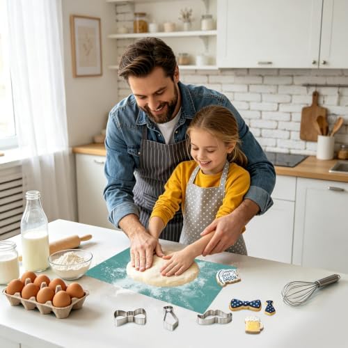 Dark Green Countertop Mat - Silicone Table Kitchen Desk Mat - Non-Slip & Heat Resistant - Dinner Placemat Pastry Dough Rolling Mat 15.7 x 11.8 inches