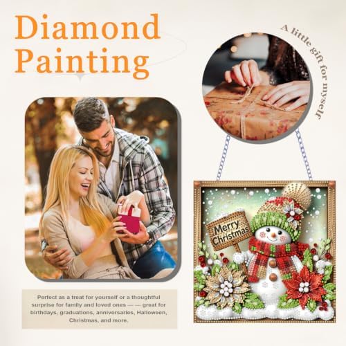 VeGuude Christmas Diamond Art Kits for Adults, DIY Acrylic Hanging Ornament