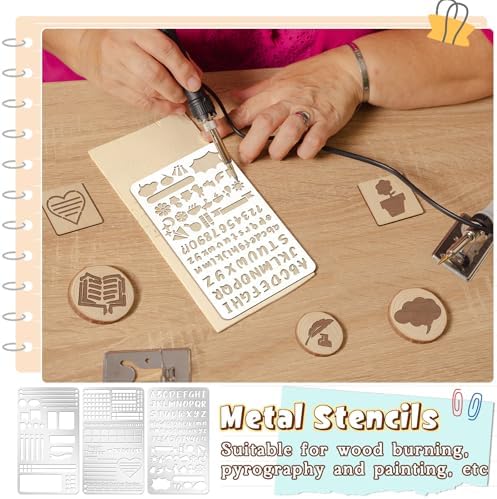 Lewtemi 6 Pcs Journal Stencils, Planner Stencils for Journaling Notebook