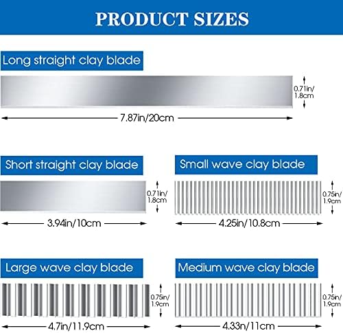 Honoson 5 Pcs Clay Blade Polymer Clay Tissue Cutters Tools Steel Slicing