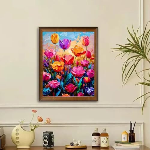 Paint by Numbers kit for Adults Flower,Paint by Numbers 16x20 inch
