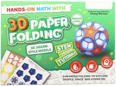 Foraineleyo Hands-On Math 3D Paper Folding Kit - STEM Origami Puzzle for Boys Girls Ages 6-12, Medium Level 3D Jigsaw-Style Models
