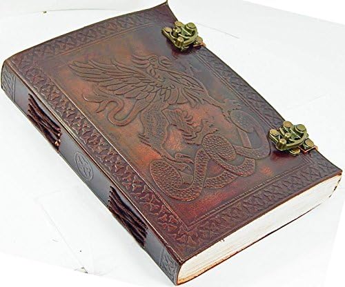 Vintage Leather Journal Sketch Book - Genuine Large Leather Bound Notepad for Men & Women Notebook 200 Pages, Handmade, 6 x 8 inch brown