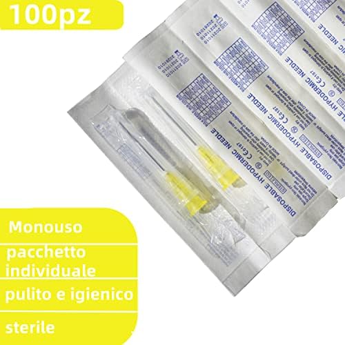 100Pack 30Ga 1/2 Inch Sterile Disposable Injection Needle with Cap for Scientific and Industrial Lab Dispensing Needl Accessories (30Ga)