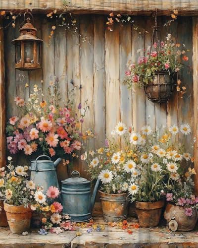 Clendo Flower Paint by Numbers Kit for Adults - Paint by Numbers for Adults Beginner, DIY Acrylic EasyPainting by Number on Canvas Home Wall Decor 16”W x 20”L