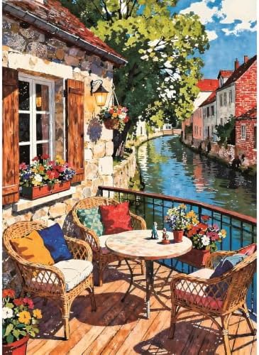 Scenery Diamond Art Kits for Adults, Round Diamond Painting 12x16 Inch