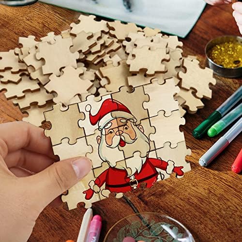 300PCS Blank Puzzles, Freeform Blank Puzzle Pieces Blank Wooden Puzzles DIY Jigsaw Puzzles Plain Puzzle Pieces for Crafts, Arts, Card Making (1.18" x 1.18")