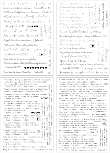 Bible Verses Planner Stickers – 4 Sheets of Love Quotes, Retro Typewriter & Hand Lettering Styles, Inspirational Christian Stickers for Journaling, Scrapbooking, Bible Study, and Crafts