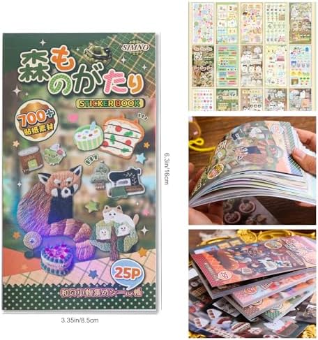 Girl's Japanese Retro Sticker Book, 700+ Kawaii Old Showa Style Embroidered Stickers, Forest Story Theme for DIY Scrapbooking Journaling Handbook Decoration