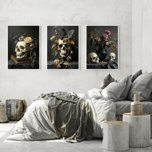 3 Pack Skull Diamond Art Kits for Adult Diamond Painting Kit for Beginner