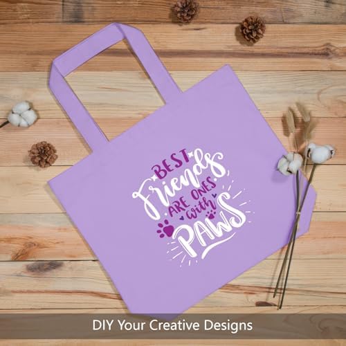 TOPDesign 3-Pack Super Strong Large 12oz Cotton Canvas Tote Bags, Reusable Grocery Shopping Cloth Bags, Fashionable Two-Tone Totes for Crafts, DIY Your Creative Designs