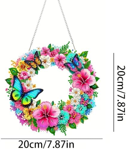 RYMILIE Hanging Diamond Art Kits for Adults Floral Butterfly