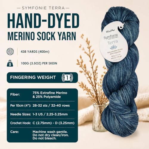 KnitPro Symfonie Fingering Weight Merino Wool Yarn 100g, Daydream