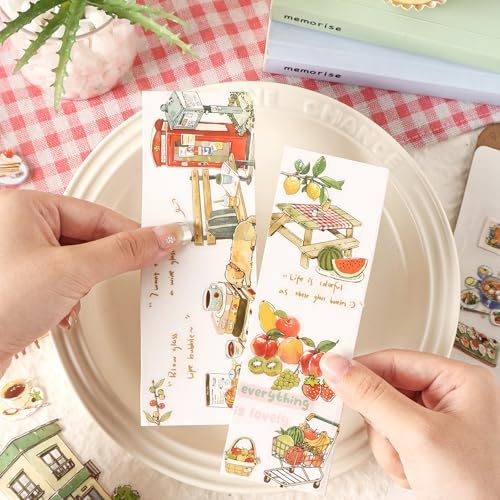 Afternoon Tea Series Sticker Scrapbooking Supplies for Junk Journal, 20 Sheets PET Stickers