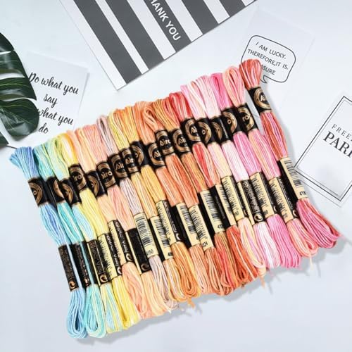 18 Skeins Colorful Needlepoint Embroidery Thread Floss for Sewing