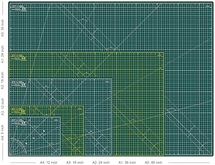 Elan Cutting Mat A3 Green, Self Healing Cutting Mat 12x18 Inch, 5-Ply Craft Board Green, Hobby Board for Crafts 12x18 Inch