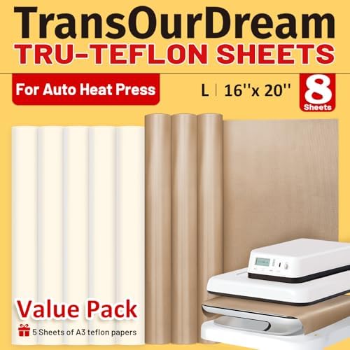 TransOurDream Teflon Sheets 16×20" & Teflon Paper 8.5 * 11" for Heat Press