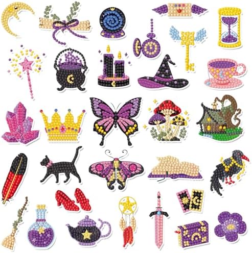 Labeol Diamond Art Kits for Kids Boys and Girls Ages 6-8-10-12 Easy to DIY Creative Diamond Art Sticker Craft by Numbers Kits for Kids and Adult Beginners (Magic)