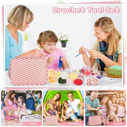 GMAK Crochet Kit for Beginners Adults, All in One Crochet Set Include Yarns