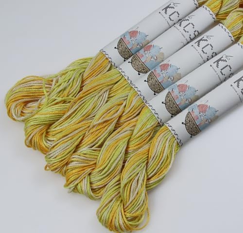 KCS Big skeins of 25 Meters Size 25 Color Variegated Cross Stitch Stranded Threads,6 skeins,4080