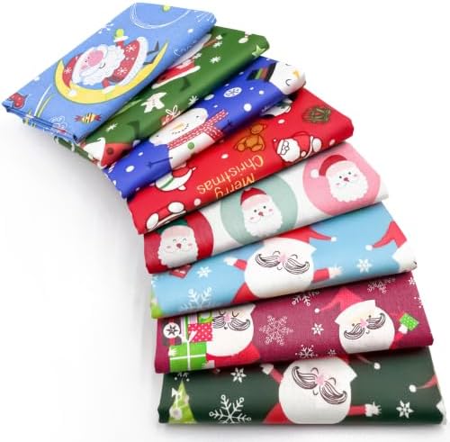 Aubliss 8pcs Fat Quarter Fabric Bundles (100% Cotton - 20'' x 20'')