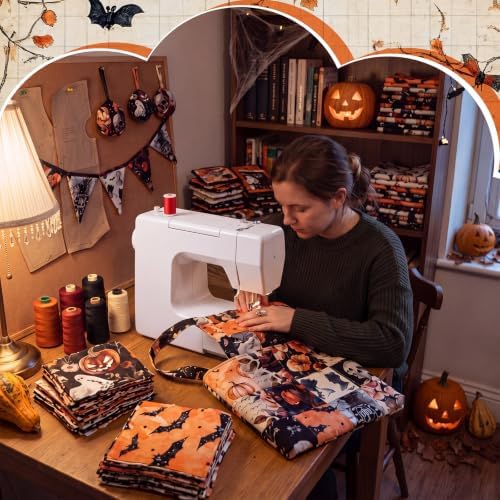 HunnmingRe 20 Pcs 10''x10'' Spooky Halloween Quilting Fabric Squares