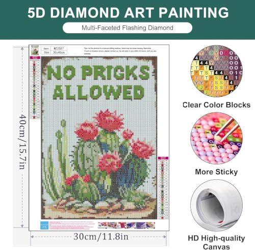 Cactus Diamond Art Kits for Adults, Diamond Painting Kits for Beginners