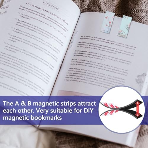 80 Pack Magnetic Strips with Adhesive (2" x 1") for Bookmarks