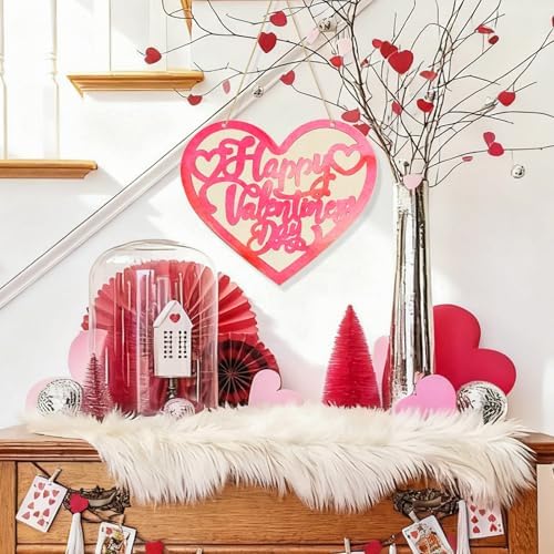 Large Size 12" Wooden Heart Ornaments to Paint, Valentine's Day DIY Blank Unfinished Wreaths Front Door Sign Decorations Heart Ornament Door Hanging Sign Plaque Crafts 3PCS