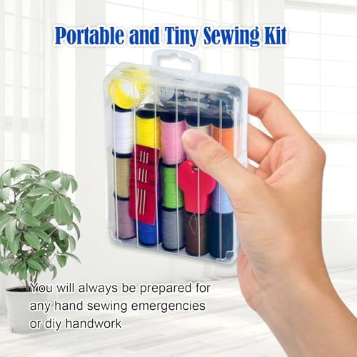 Mini Sewing Kit, Portable Sewing Kit, Portable Travel Sewing Box Kit for Adults Supplies Repair Project (20)