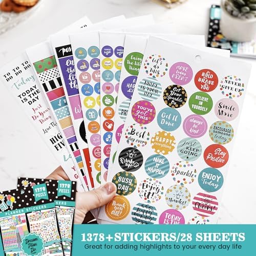 Planner Stickers - 28 Sheets, Journal Stickers for Monthly Weekly and Daily