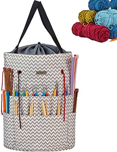 HOMEST Crochet Bag Organizer for Yarn Storage, and Knitting Accessories