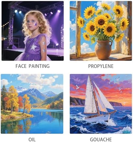 Face Paint Brush Set, 8pcs Artist Brushes for Body Face Painting,Acrylic Painting Watercolor Oil Gouache – Perfect for Artists, Performers, Party Makeup