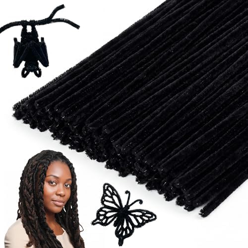 Caydo 200 Pieces Black Pipe Cleaners Craft for DIY