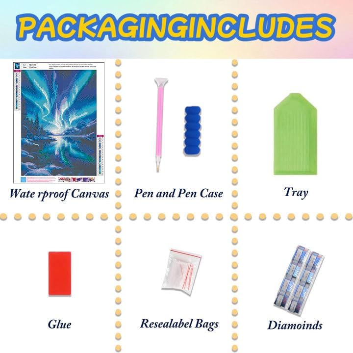 Lophomie Diamond Art Kits for Adults Northern Lights Diamond Painting Kits