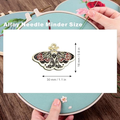 MAGNEECH 3 Pcs Flower Butterfly Needle Minder for Cross Stitch,Needlework and Embroidery Accessories, Gift for Cross Stitch Lover