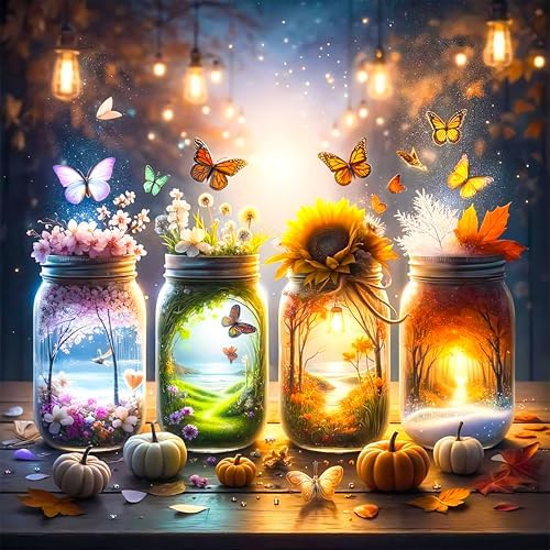 Diamond Art Kits for Adults & Beginners, Flower Bottle Diamond Painting Kit