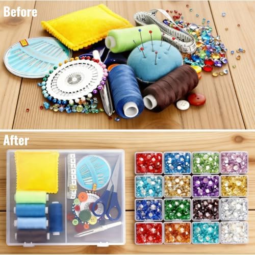 4 Pack Bead Storage Container, 64 Grids Small Nail Organizer Boxes