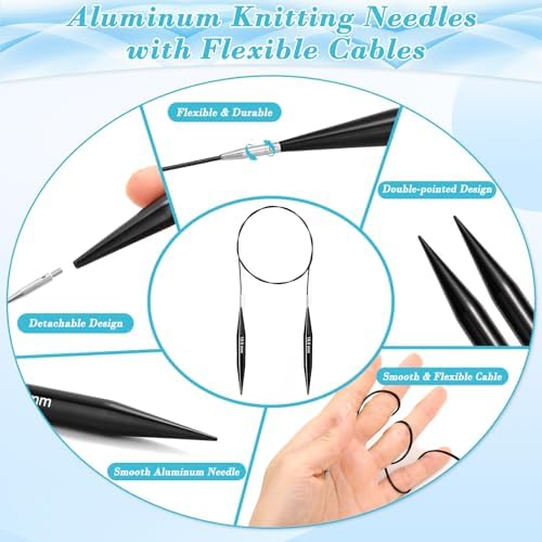 13 Pairs Interchangeable Knitting Needles Set with 4 Flexible Cables