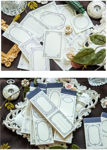 Alideco 400pcs Scrapbook Paper Vintage Message Notes Border Scrapbooking Paper for Journaling Supplies, Decorative Craft Paper for Junk Journals (baizhantingzhihua)