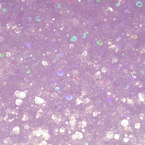 HEMOER Light Purple Opal Glitter 100g/3.5oz, Cosmetic Mixed Hexagon Chunky & Fine Craft Glitter Resin Sequins for Epoxy Glass, Resin Art, Body, Hair, Face, Nail, Tumbler, Festival Party