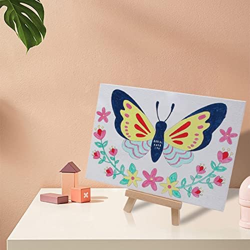 goldentime 8 Packs 5x7 Pre Drawn Canvas Set,Paint by Numbers for Kids,48 Paints 8 Brushes 2 Easels,Pre-Printed Acrylic Oil Painting Kit Ages 8-12 9-12 4-8