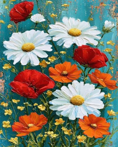 ZRIZQ Paint by Numbers Kit for Adults Beginner Flowers,Daisy,16x20