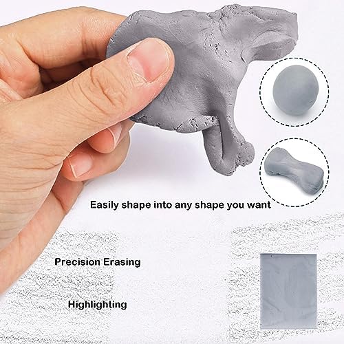 Cettkowns 47 Pieces Sketch Drawing Tools Set with Blending Stumps, Tortillions, Art Sketch Wipe Scrapers, Sketch Rubbing Sponge, Kneaded Eraser and Sandpaper Sharpeners