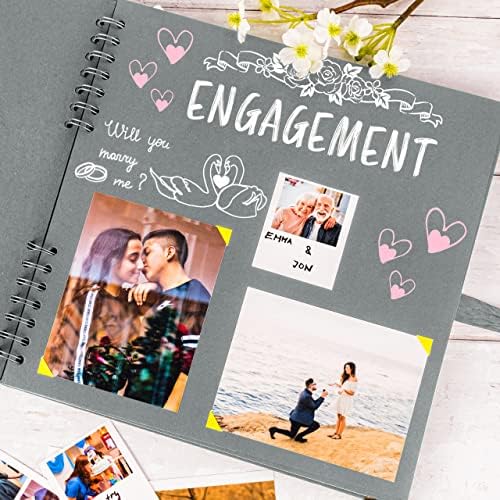 Bstorify Square Scrapbook Photo Albums 80 Pages (11 x 11 Inch) Grey | Hardcover with Thick 200 GSM Kraft Paper, Ideal for Your Scrapbooking Albums, Art & Craft Projects (Grey, 11 x 11 Inch)