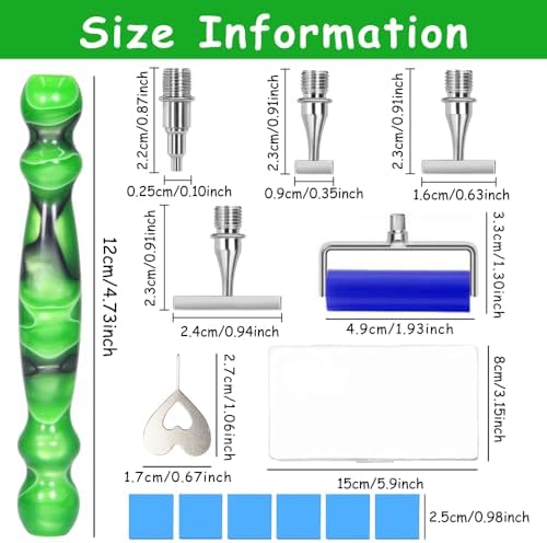 Praise V Do Thin Version Stainless Steel Diamond Painting Art Drilling Pen Kit with Screw Silver Metal Tips Nib Placer Roller Tool Accessories, Ergonomic Diamond Art Pen for 5D Diamond Paint Bead Dot