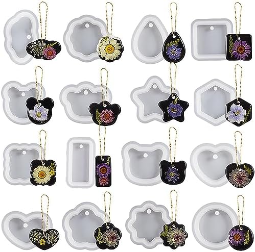 16-Piece Jewelry Mold Set - Oval Pendant, Resin & Clay, 3D & Silicone Molds for Resin Casting & Candle Making