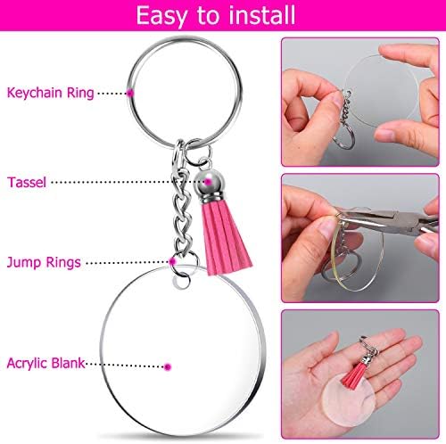 Acrylic Blank Keychains, Shynek Clear Keychain Blanks for Vinyl