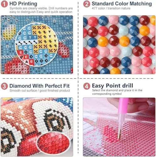 3-Pack Halloween Diamond Art Kits for Adults, Diamond Painting 12x16 Inch