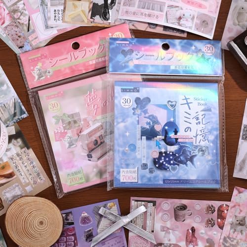 Girl's Japanese Retro Sticker Book, Nostalgic Theme - 700+ Japanese dreamcore Style Glitter Stickers, for DIY Scrapbooking Journaling Handbook Decoration